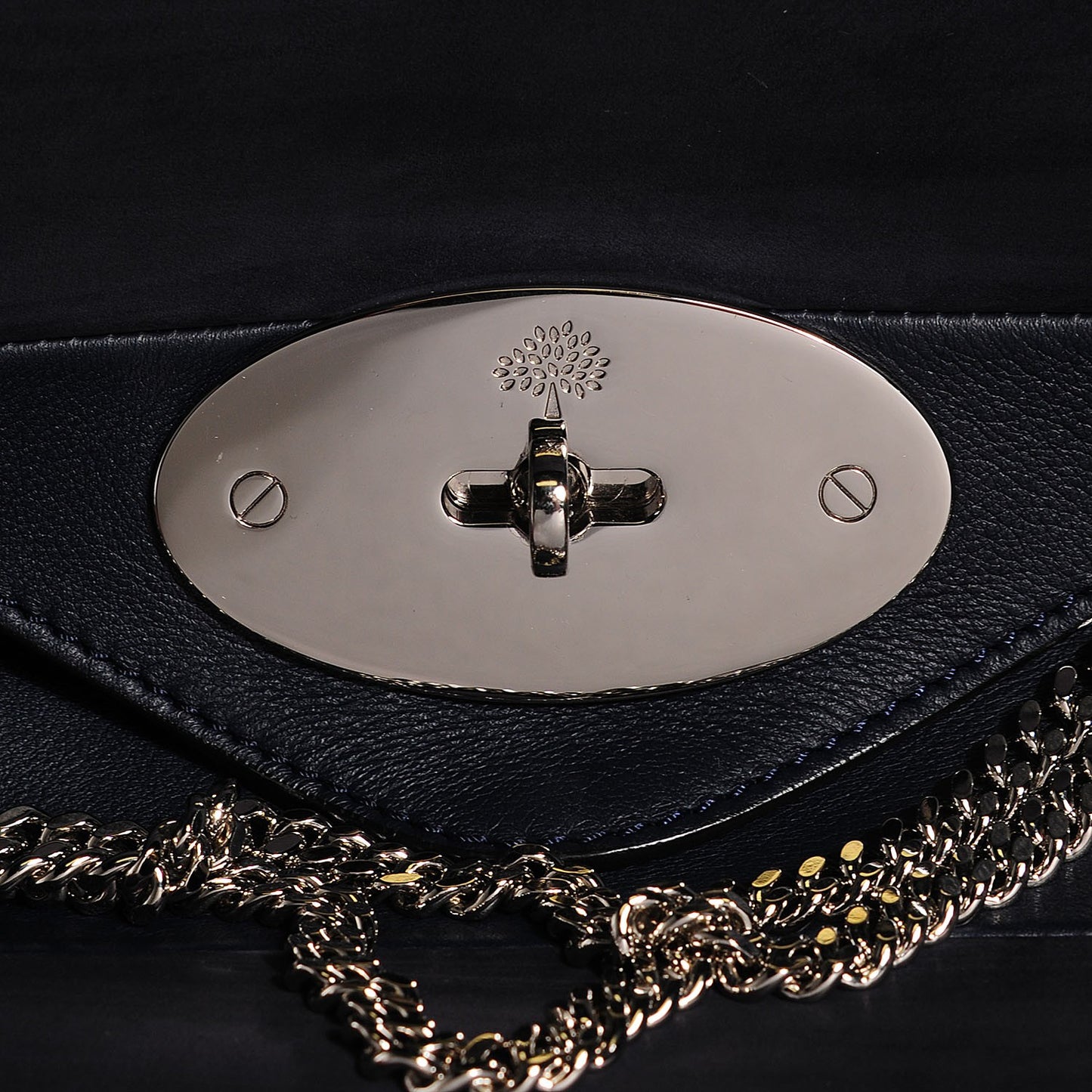 Silky Calf Nubuck Stripe Medium Willow Tote Midnight Blue