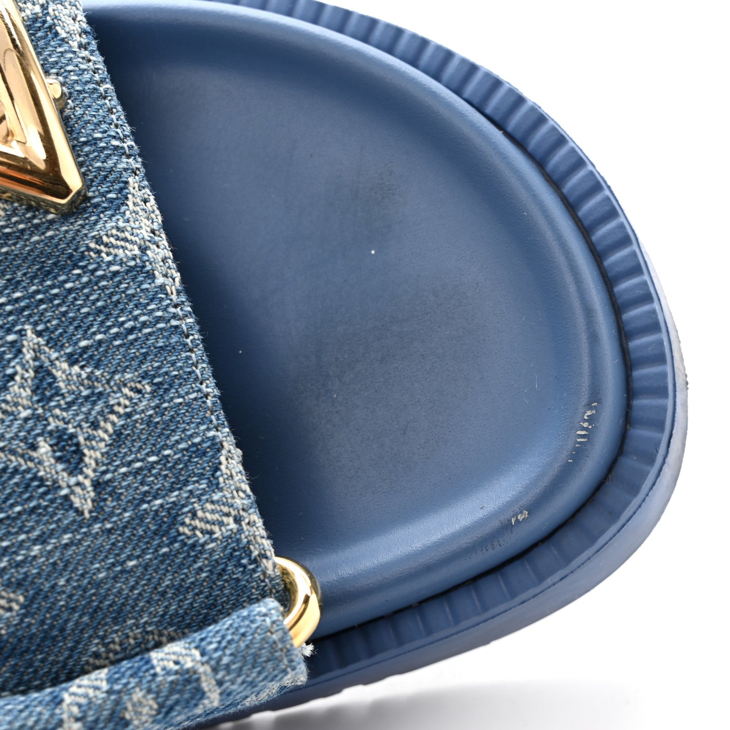 Denim Monogram LV Sunset Comfort Flat Sandals 37 Blue