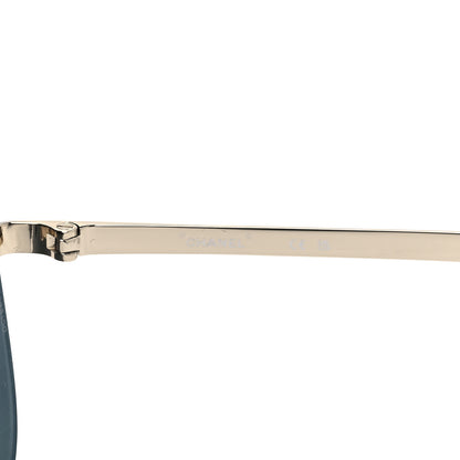 Chanel Metal Shield Sunglasses Gold Grey 5 of 7