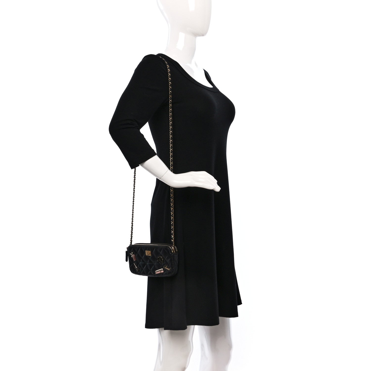 Chanel Aged Calfskin Lucky Charms 2.55 Reissue Small Clutch With Chain Black 2 of 12