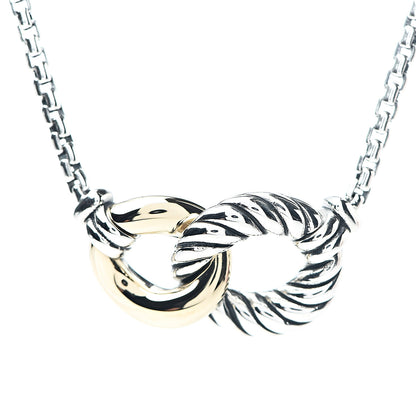 David Yurman Sterling Silver 18K Yellow Gold Belmont Pendant Necklace 4 of 6