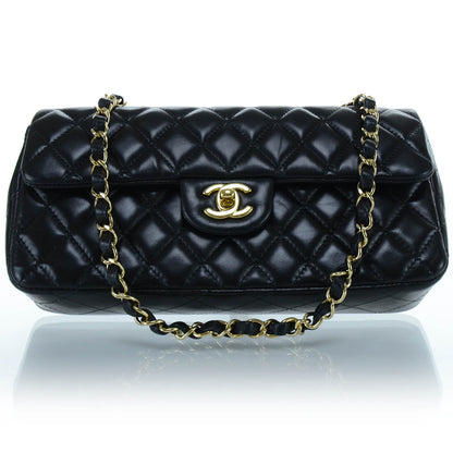Chanel Lambskin Quilted East West Flap Black 1 of 12
