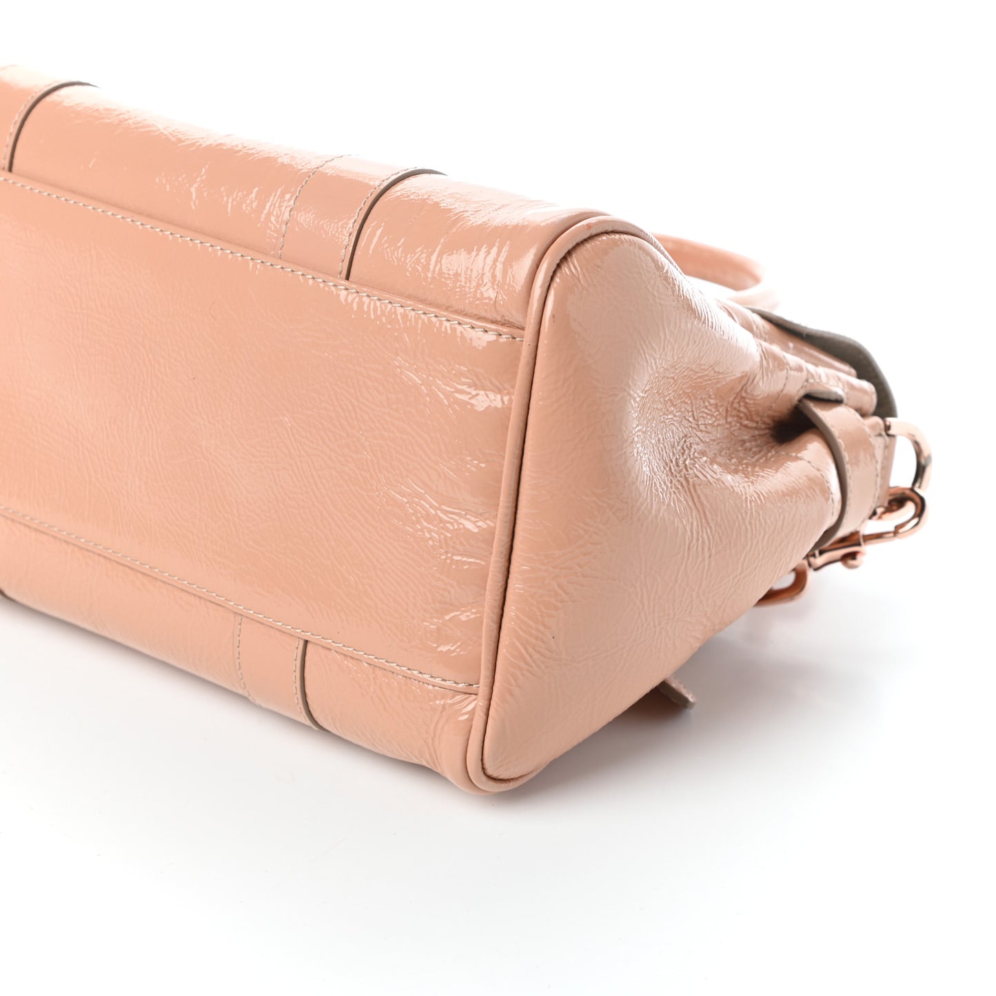 Wrinkled Patent Small Bayswater Plaster Pink