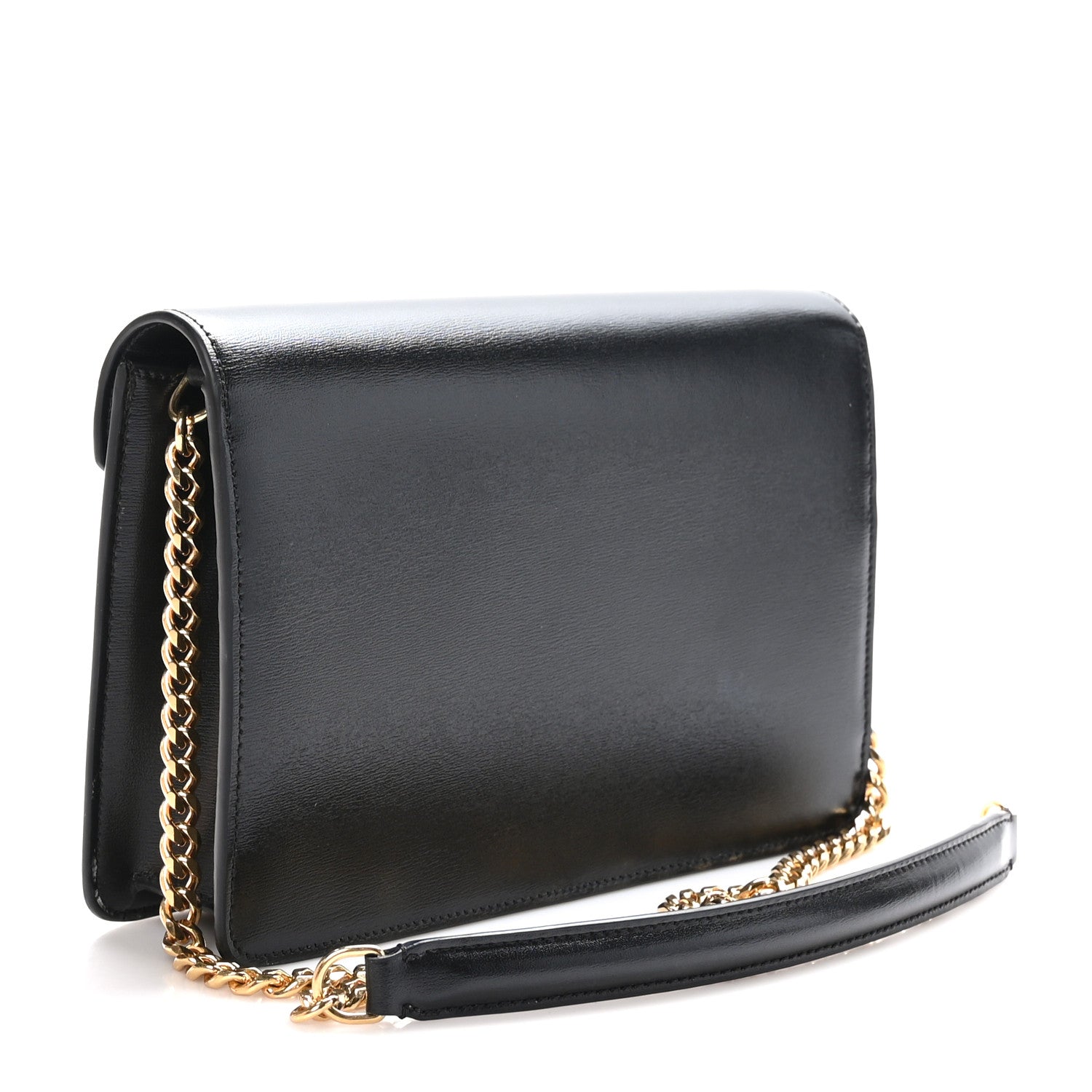 Celine Shiny Calfskin Triomphe Margo Wallet on Chain Black 3 of 11