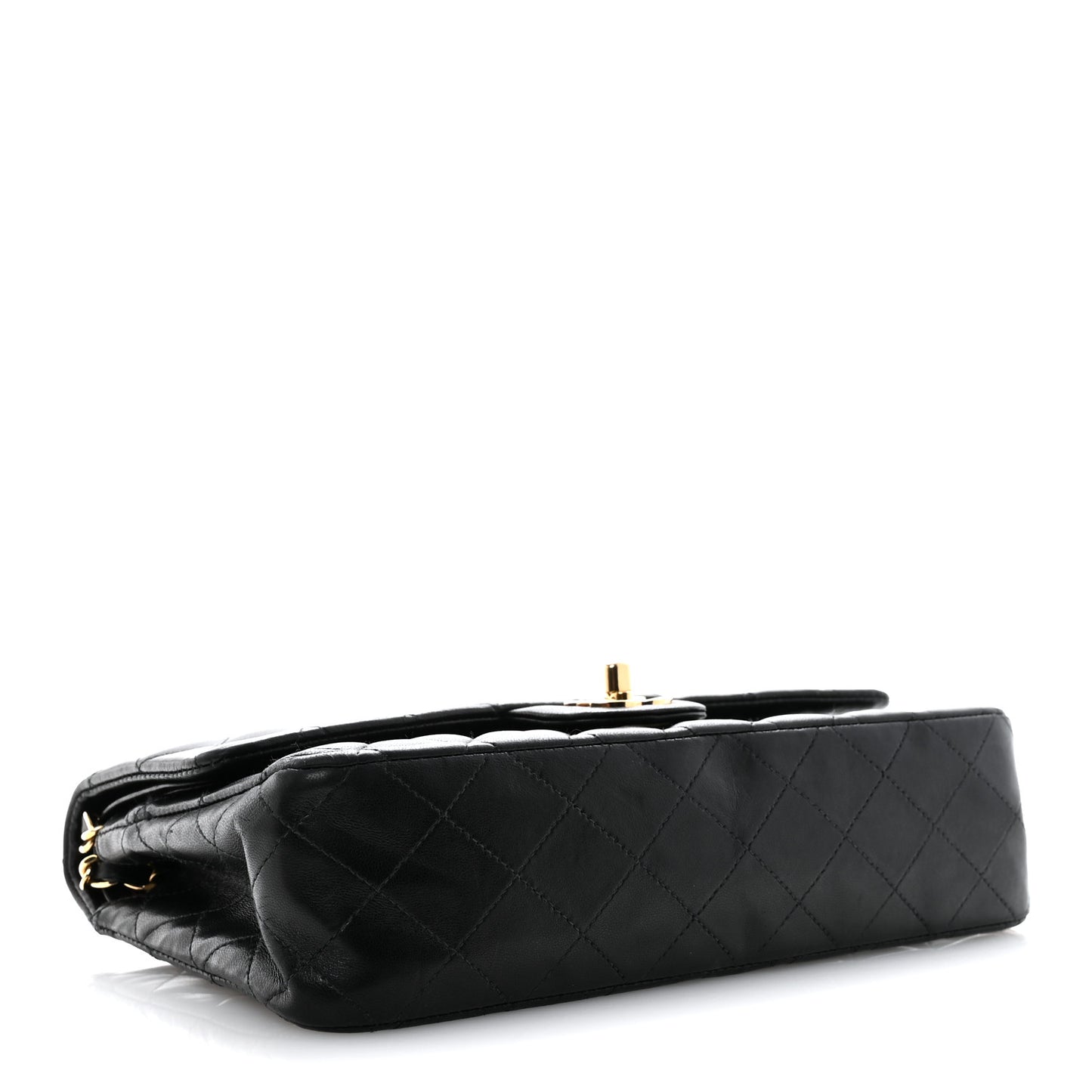 Lambskin Quilted Medium Double Flap Black