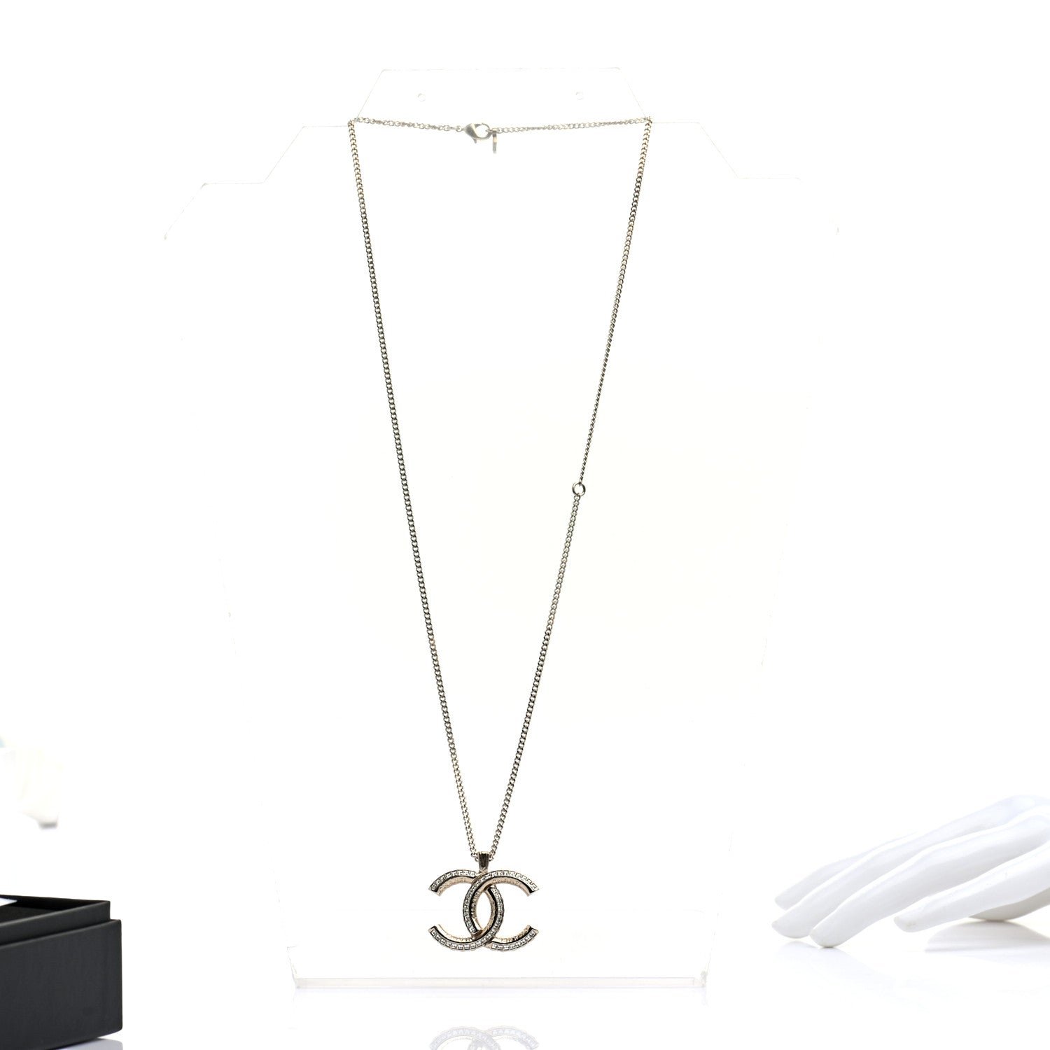 Chanel Crystal CC Chain Necklace Gold 3 of 5