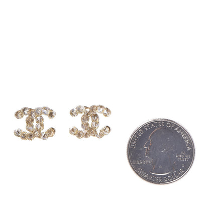 Chanel Crystal CC Earrings Light Gold 2 of 6