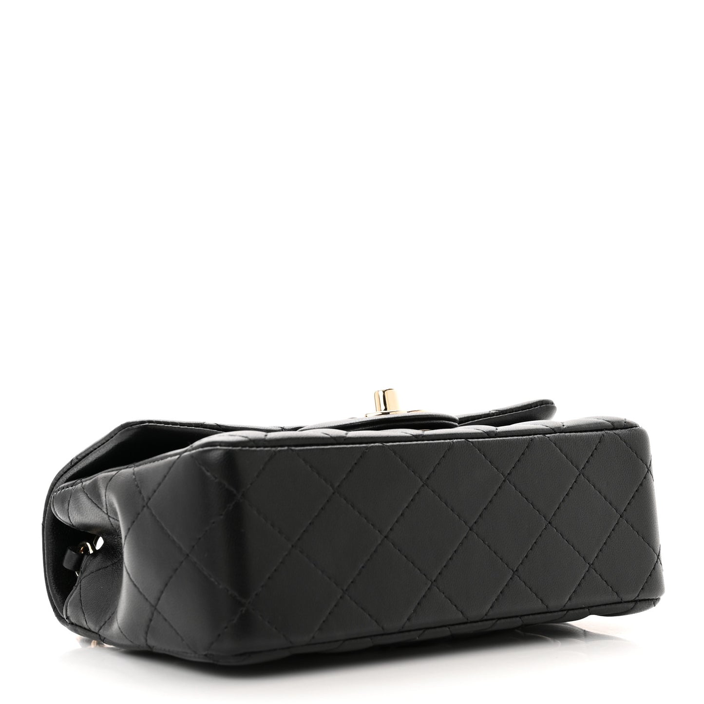 Lambskin Quilted Mini Rectangular Flap Black