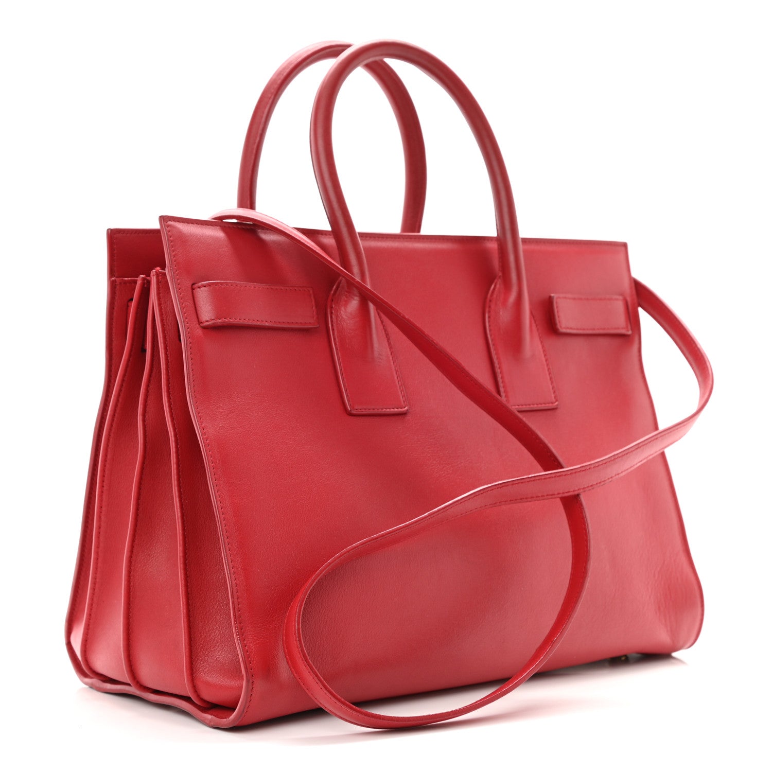 Saint Laurent Calfskin Small Sac De Jour Lipstick Red 3 of 12