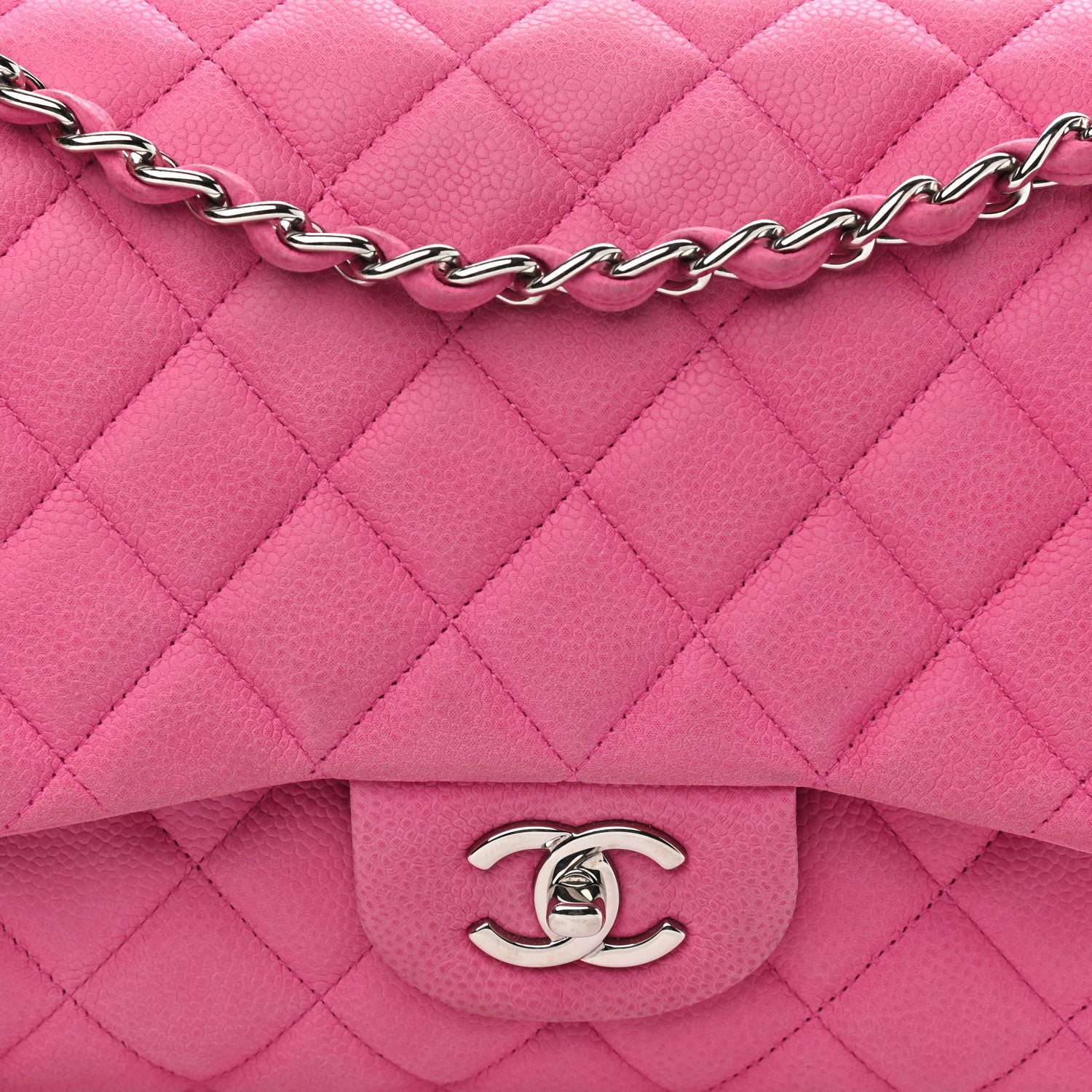 Chanel Iridescent Caviar Quilted Jumbo Double Flap Pink 7 of 13