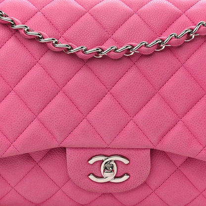 Chanel Iridescent Caviar Quilted Jumbo Double Flap Pink 7 of 13