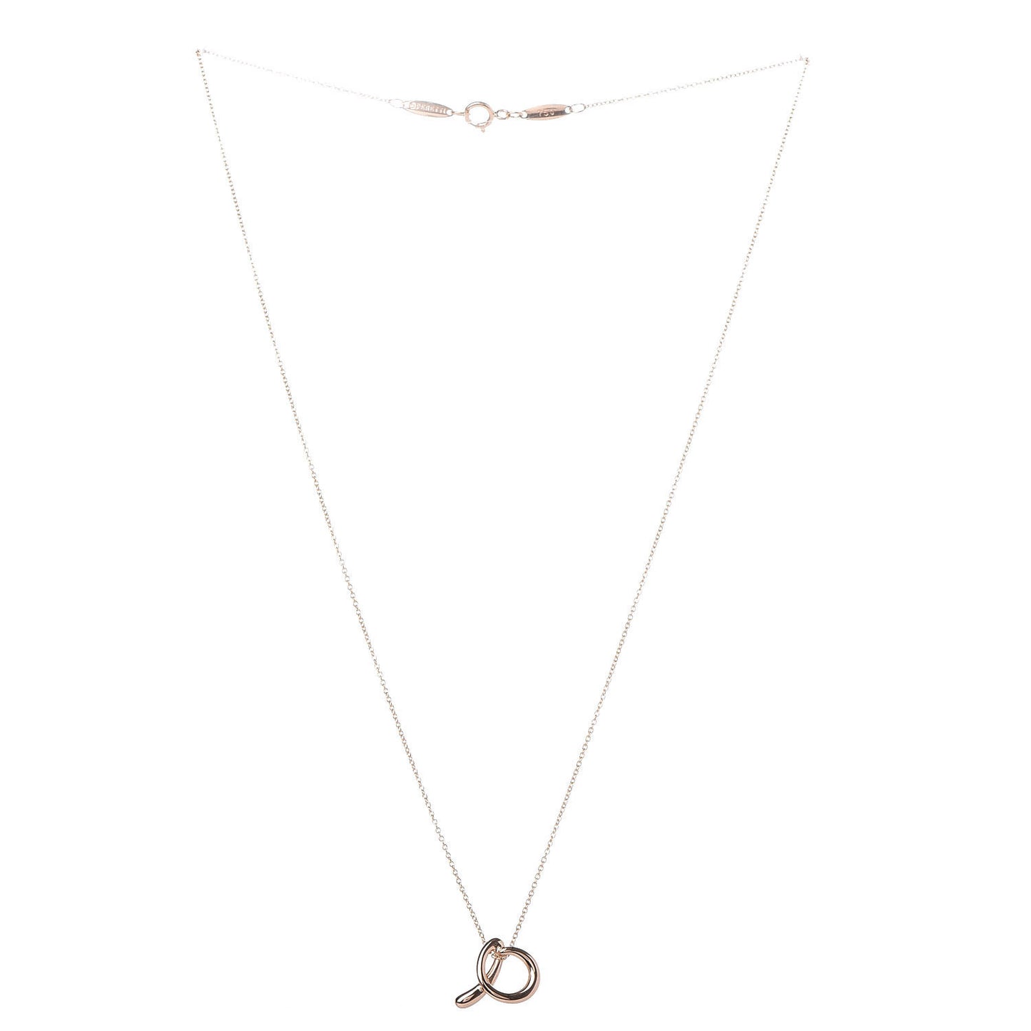 18K Yellow Gold Elsa Peretti Letter "A" Pendant Necklace