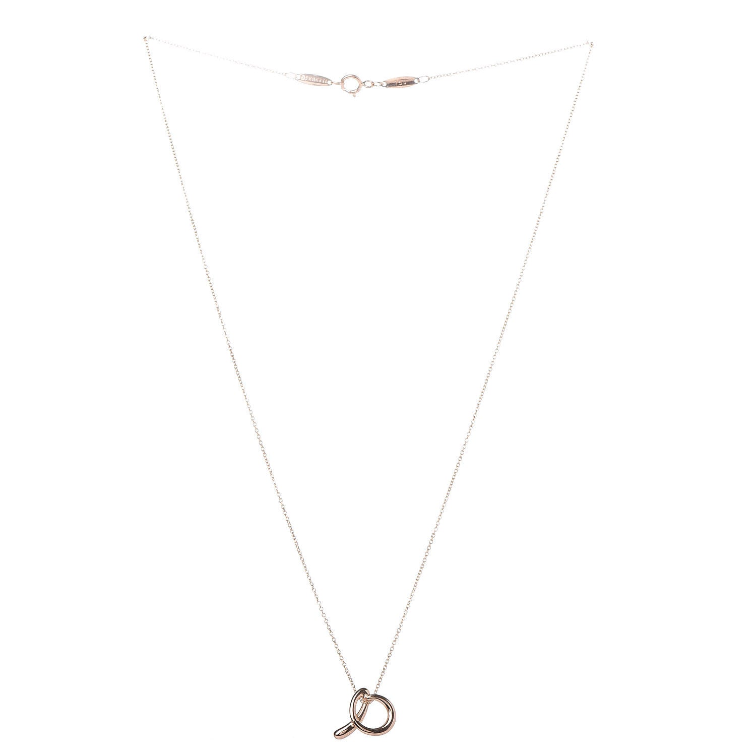 Tiffany 18K Yellow Gold Elsa Peretti Letter "A" Pendant Necklace 3 of 6