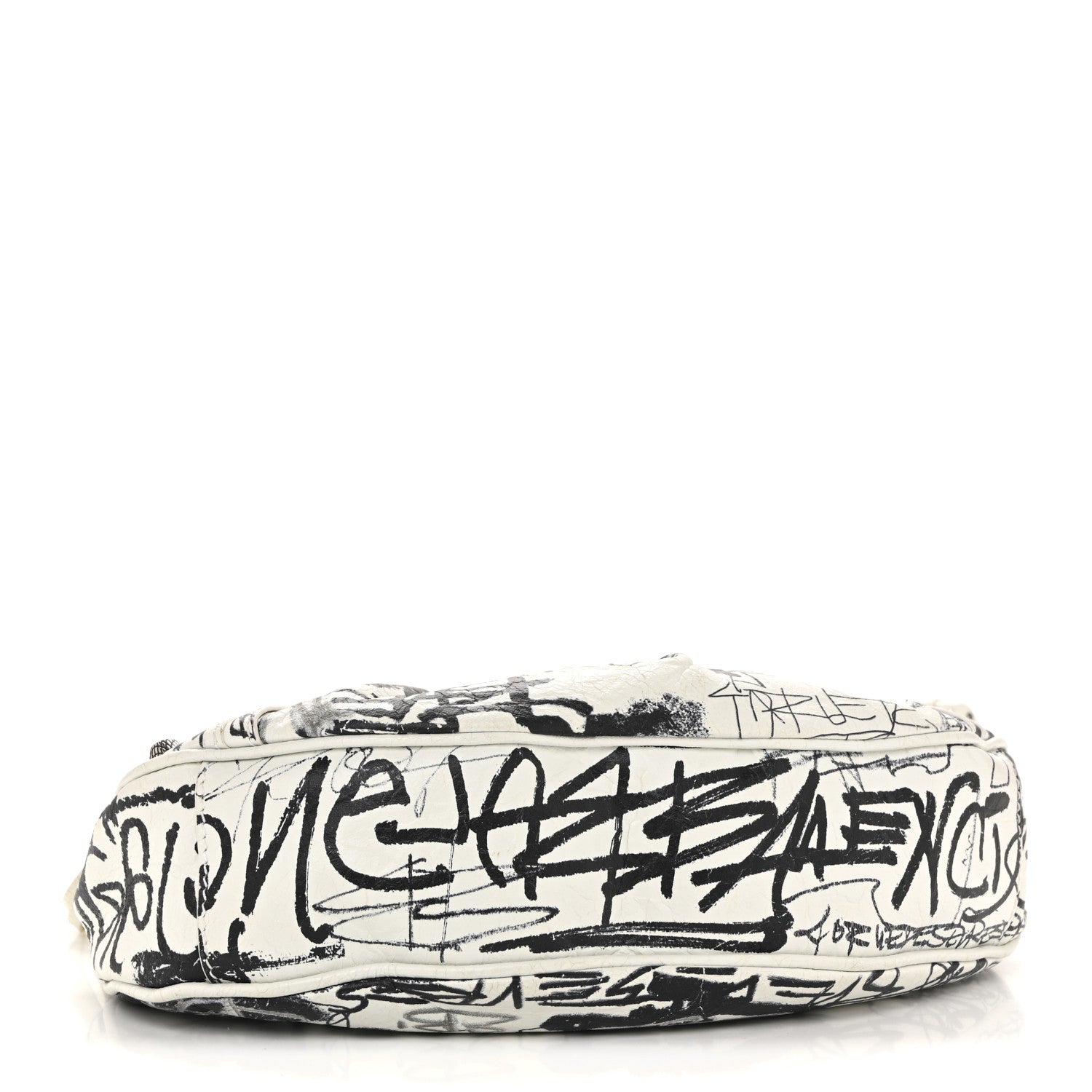 Balenciaga Agneau Arena Graffiti Le Cagole Shoulder Bag XS White Black 5 of 15
