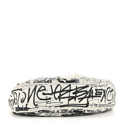 Balenciaga Agneau Arena Graffiti Le Cagole Shoulder Bag XS White Black 5 of 15
