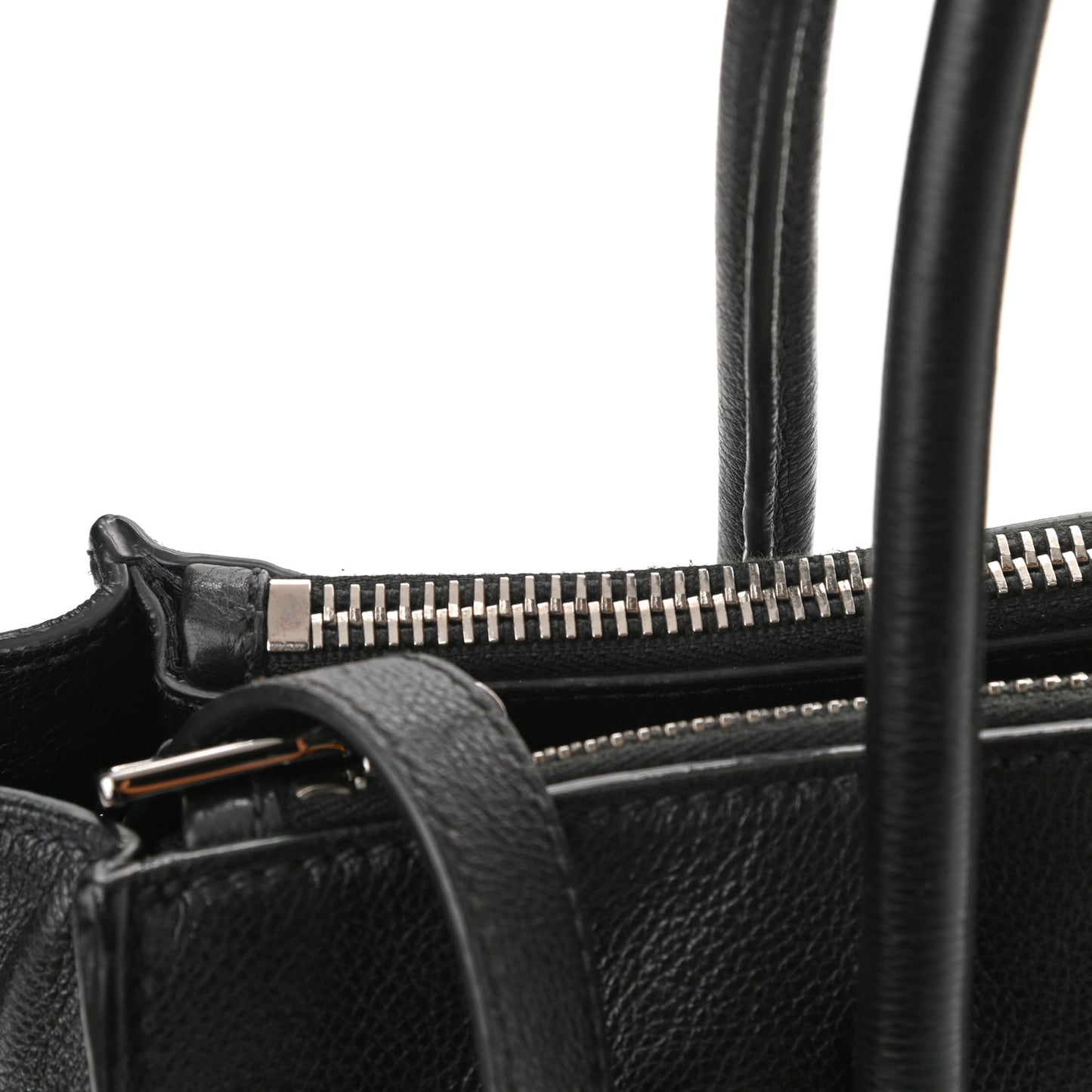 City Calf Medium Galleria Double Zip Tote Black