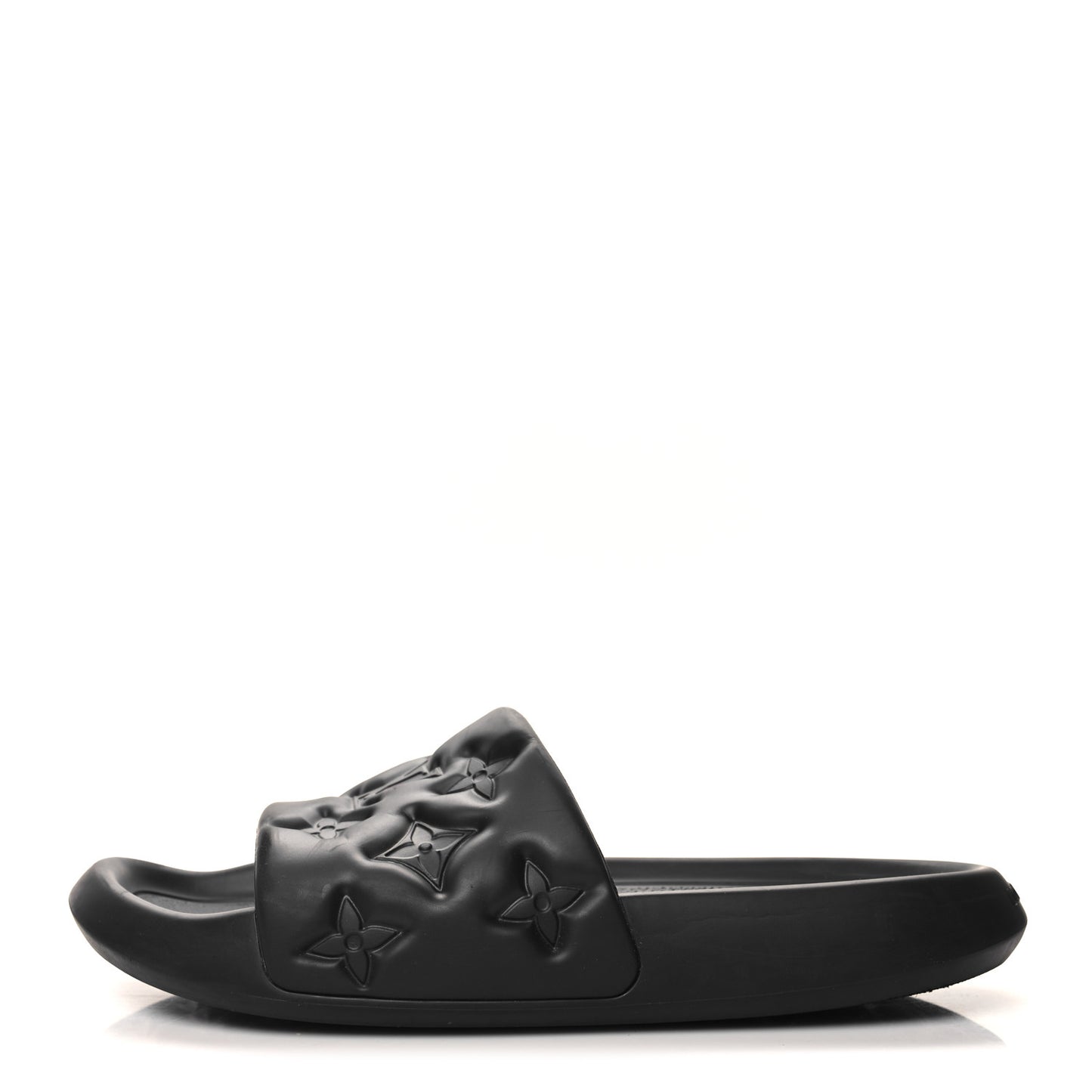 Rubber Embossed Monogram Mens Waterfront Mules 10 Black