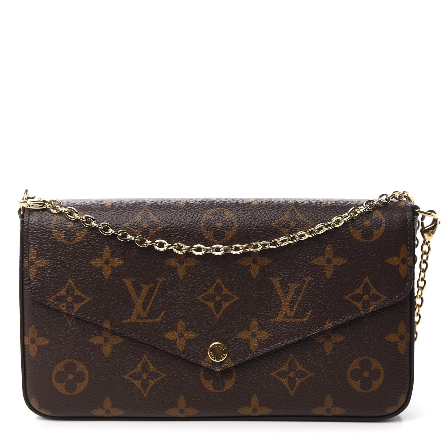 Monogram Pochette Felicie Chain Wallet Fuchsia