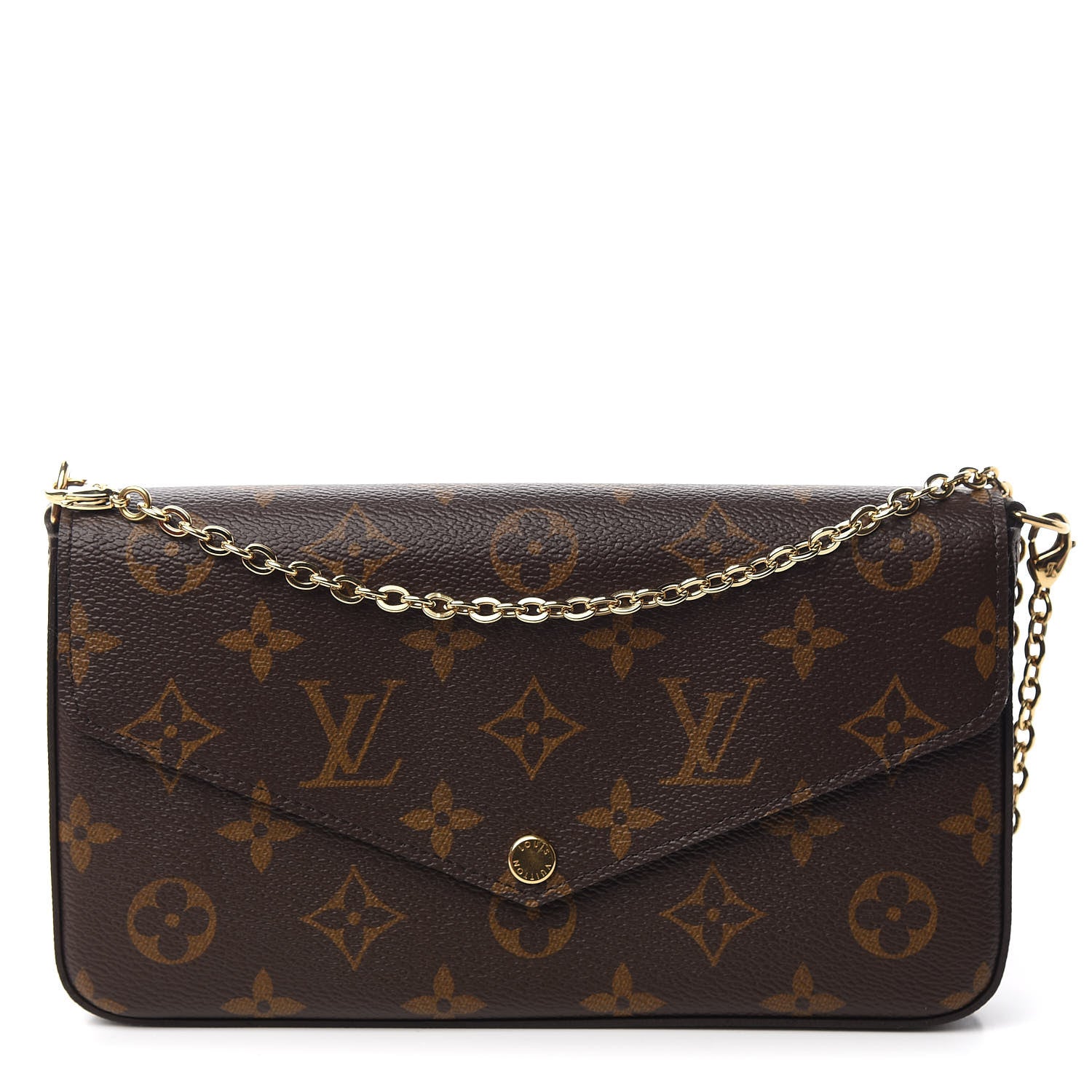 Louis Vuitton Monogram Pochette Felicie Chain Wallet Fuchsia 1 of 10