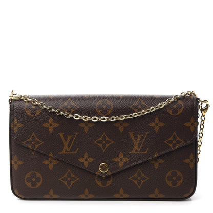 Louis Vuitton Monogram Pochette Felicie Chain Wallet Fuchsia 1 of 10