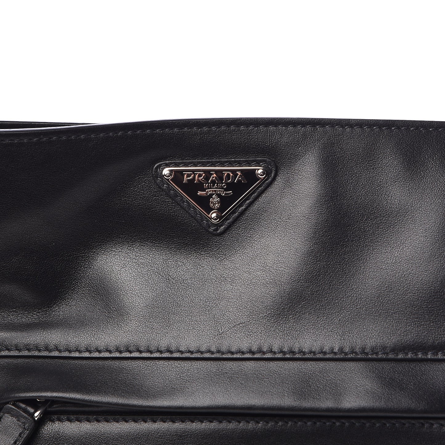 Soft Calf Flat Messenger Bag Black