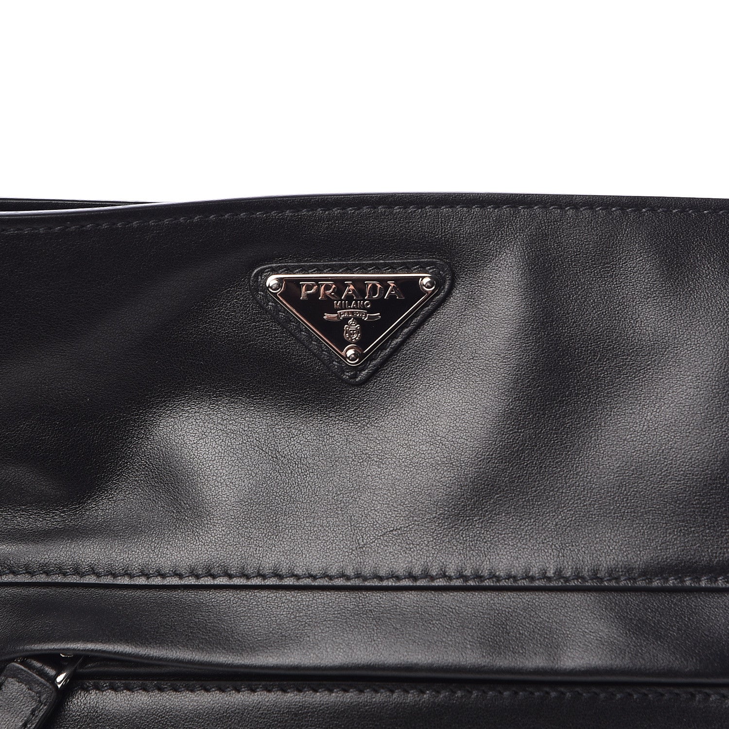 Prada Soft Calf Flat Messenger Bag Black 10 of 10