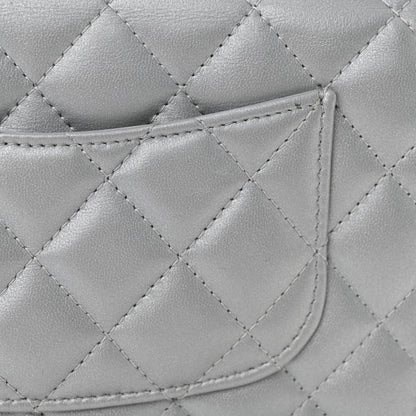 Chanel Metallic Lambskin Quilted Crystal Top Handle Rectangular Flap Silver 12 of 12