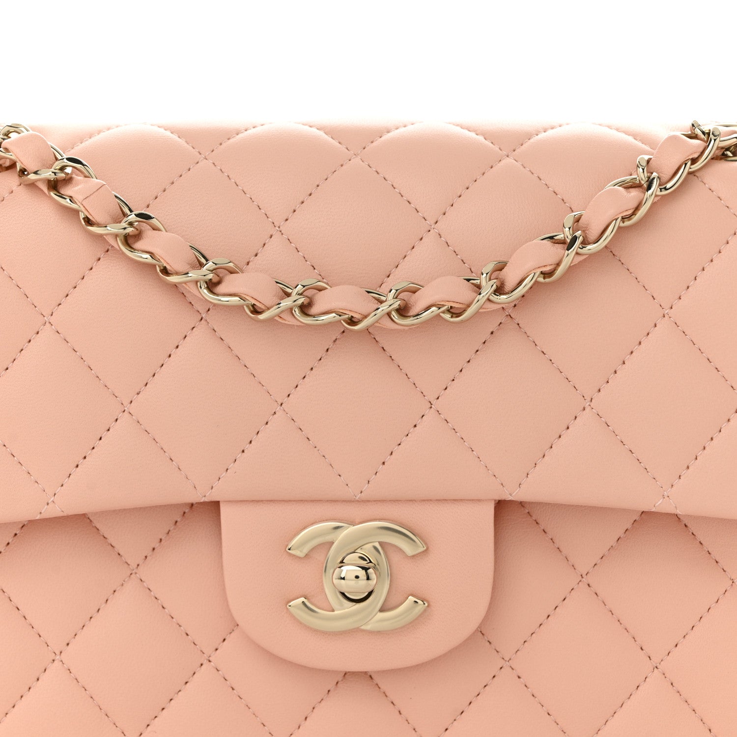 Chanel Lambskin Quilted Small Double Flap Light Orange 8 of 11