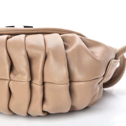 Chanel Lambskin Pleated CC Shoulder Bag Dark Beige 9 of 14