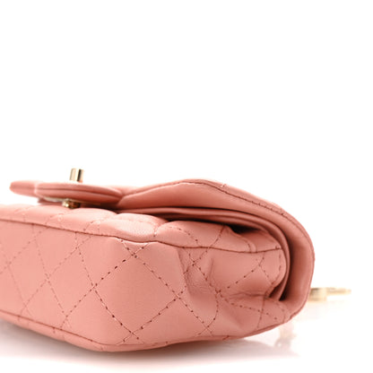 Chanel Lambskin Quilted Mini Double Flap With Hook Coral 8 of 9