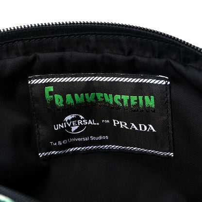 Prada X UNIVERSAL STUDIOS Tessuto Nylon Montagna Frankenstein Print Multi Zip Belt Bag Black Menta 6 of 9