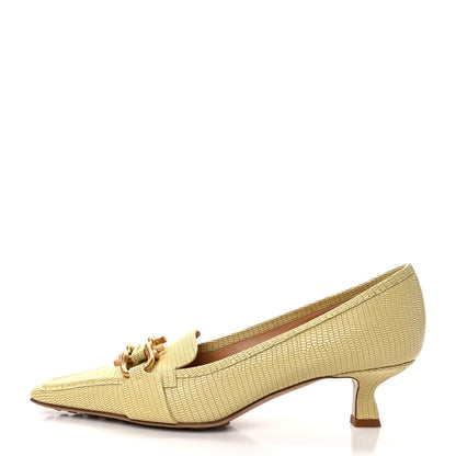 Bottega Veneta Embossed Madame Pumps 40.5 Vanilla 1 of 8