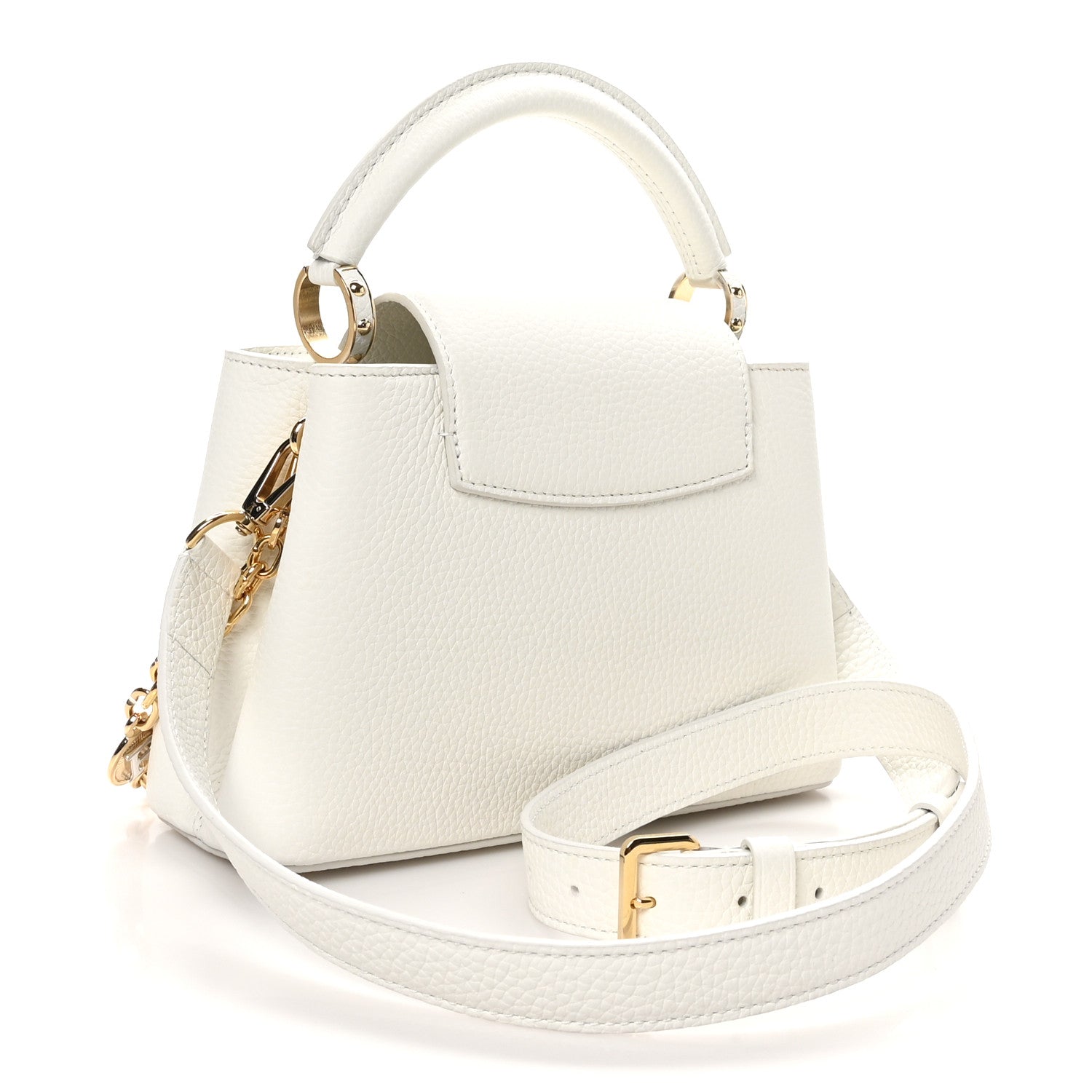 Louis Vuitton Taurillon Small Chain My Capucines Snow 3 of 10