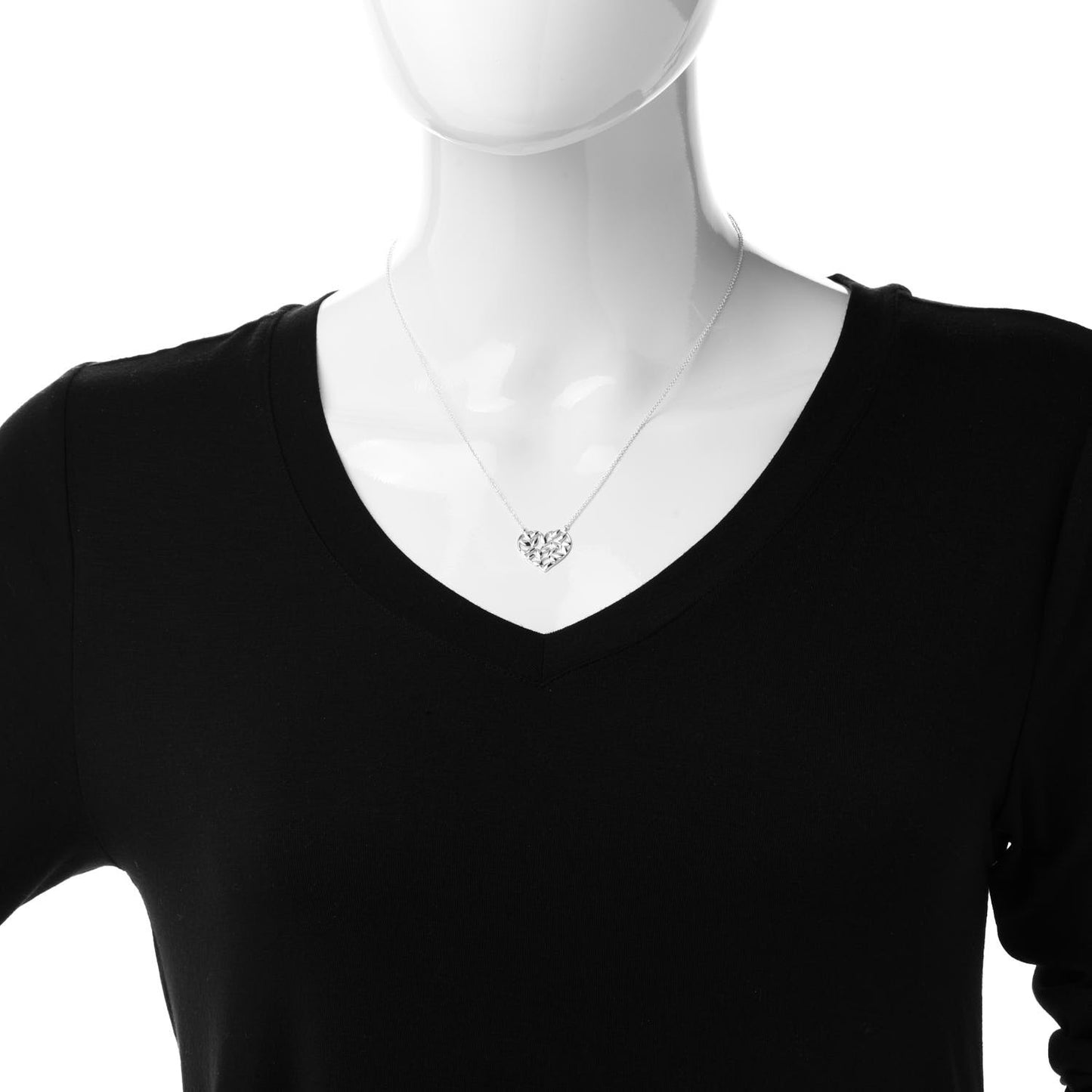 Sterling Silver Paloma Picasso Olive Leaf Heart Pendant Necklace