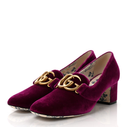 Gucci Softy Velvet GG Victoire 55mm Loafer Pumps 39 Fucsia 3 of 8