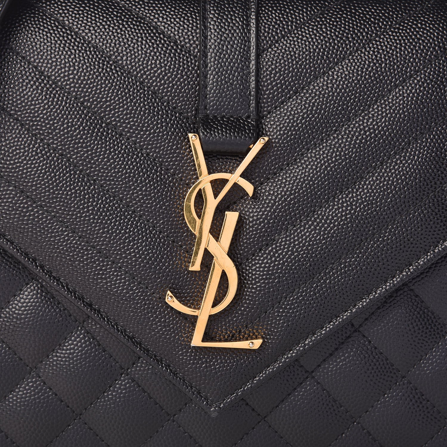 Saint Laurent Grain De Poudre Textured Mixed Matelasse Triquilt Medium Monogram Satchel Black 9 of 11