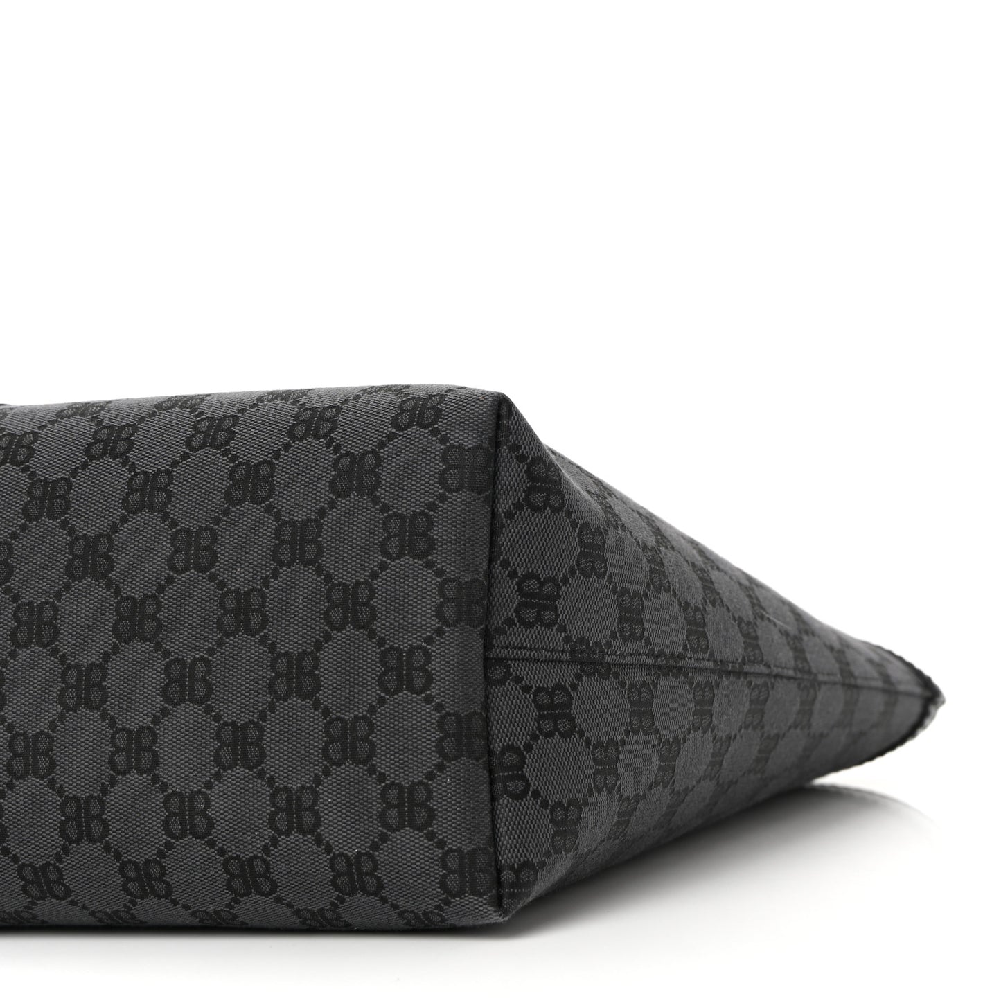 X BALENCIAGA BB Monogram Web Medium Ophidia Shopping Tote Black
