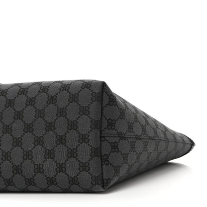 Gucci X BALENCIAGA BB Monogram Web Medium Ophidia Shopping Tote Black 10 of 10