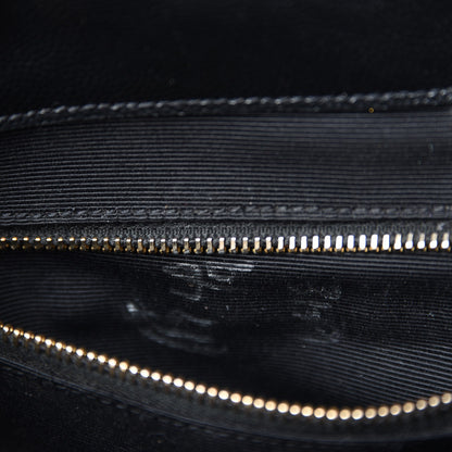 Saint Laurent Grain De Poudre Matelasse Chevron Large Monogram Satchel Black 9 of 10