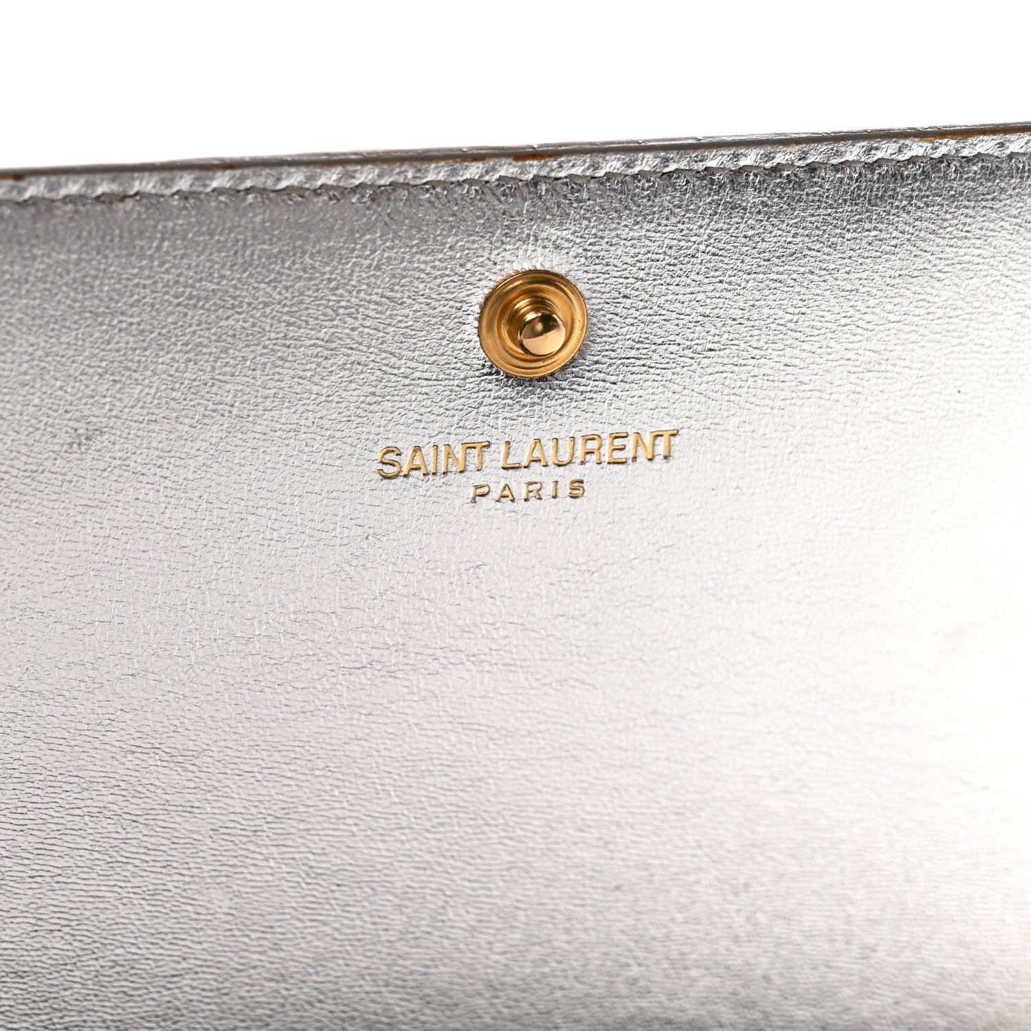 Saint Laurent Metallic Grained Calfskin Classic Letters Chain