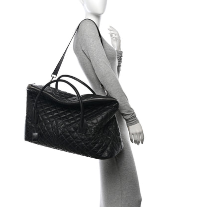 Saint Laurent Calfskin Quilted ES Giant Travel Bag Black 2 of 13