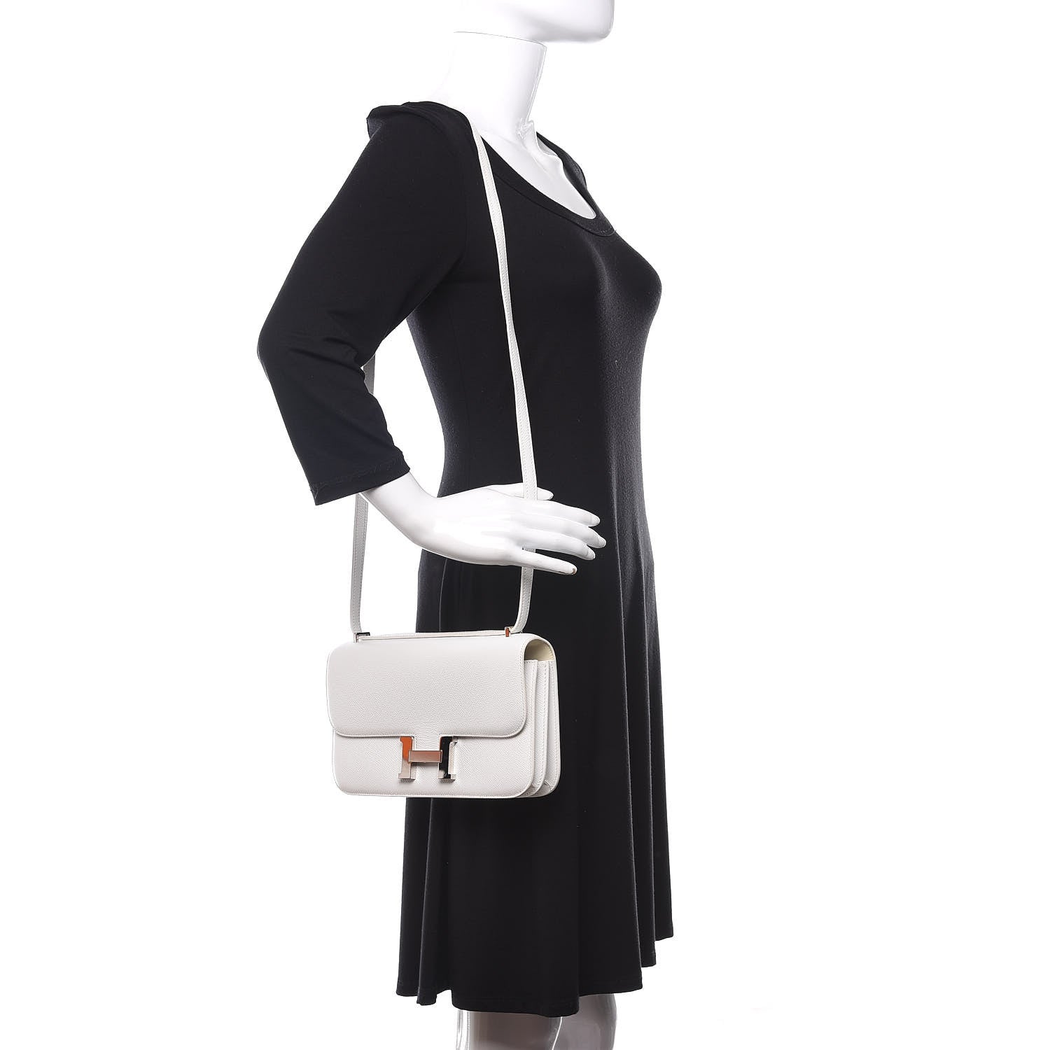Hermes Epsom Constance Elan 25 White 2 of 11