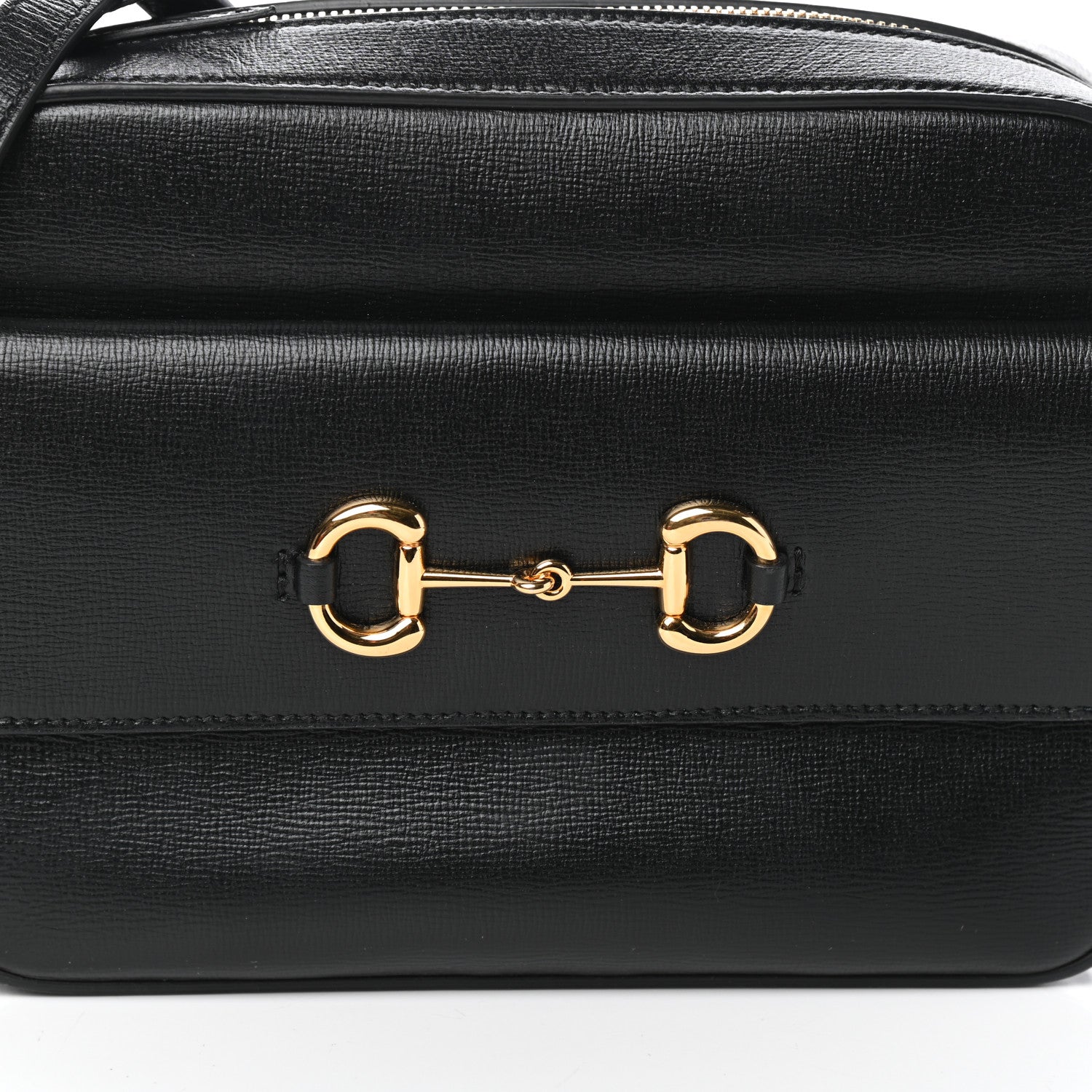 Gucci Textured Calfskin Small Horsebit 1955 Shoulder Bag Black 7 of 9