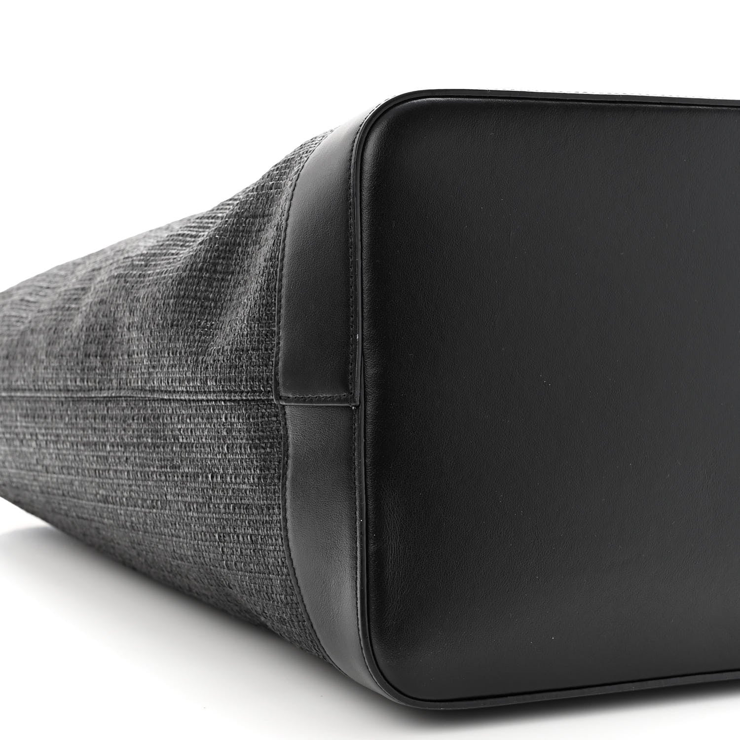 Saint Laurent Linen Canvas Teddy Shopping Bag Black 10 of 11