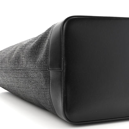 Saint Laurent Linen Canvas Teddy Shopping Bag Black 10 of 11