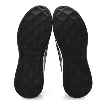 Chanel Velvet Calfskin Mixed Fibers CC Sneakers 38.5 Black 6 of 9