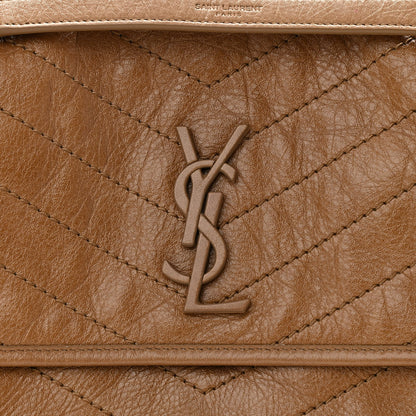Saint Laurent Crinkled Calfskin Matelasse Monogram Medium Niki Chain Satchel Natural Tan 7 of 10