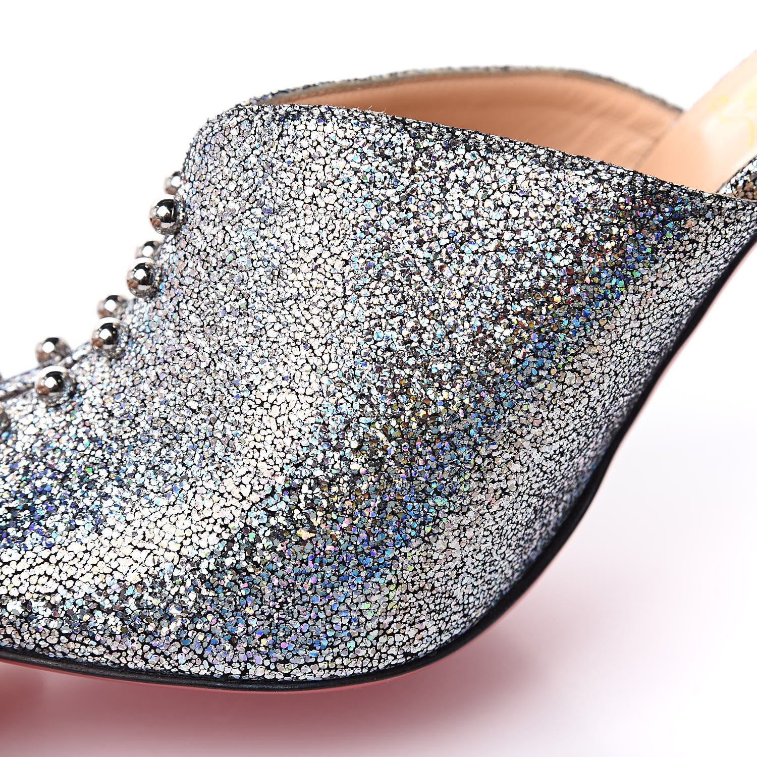 Christian Louboutin Nappa Mica PVC Glitter Predumule 100 Pumps 39 Silver 8 of 9
