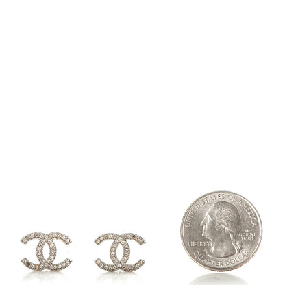 Chanel Crystal CC Earrings Silver 2 of 8