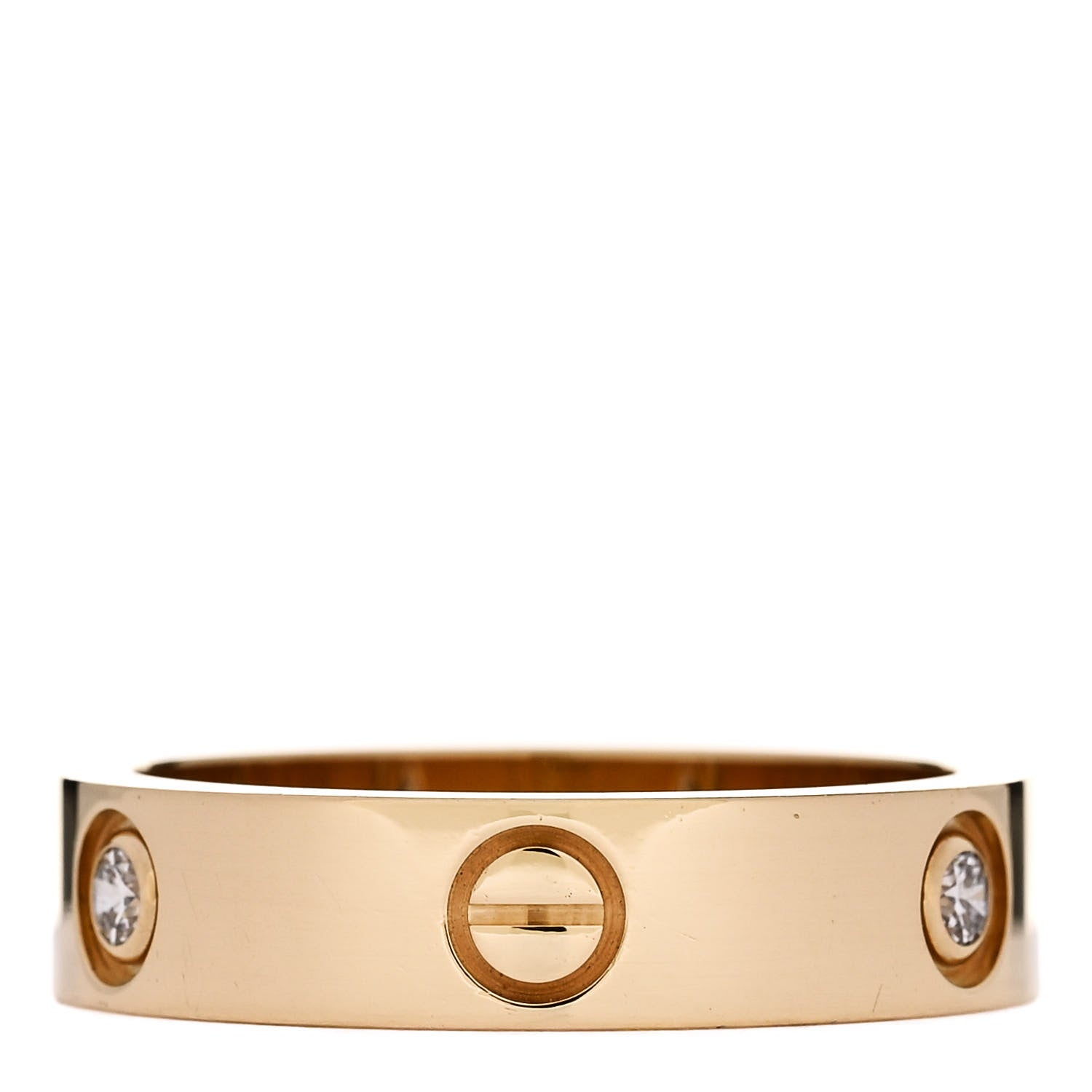 Cartier 18K Yellow Gold 3 Diamond 5.5mm LOVE Ring 62 10 3 of 5